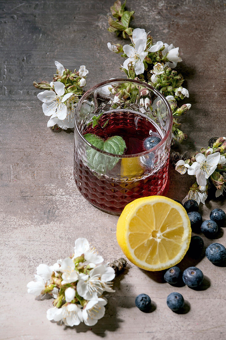 A blueberry and lemon drink