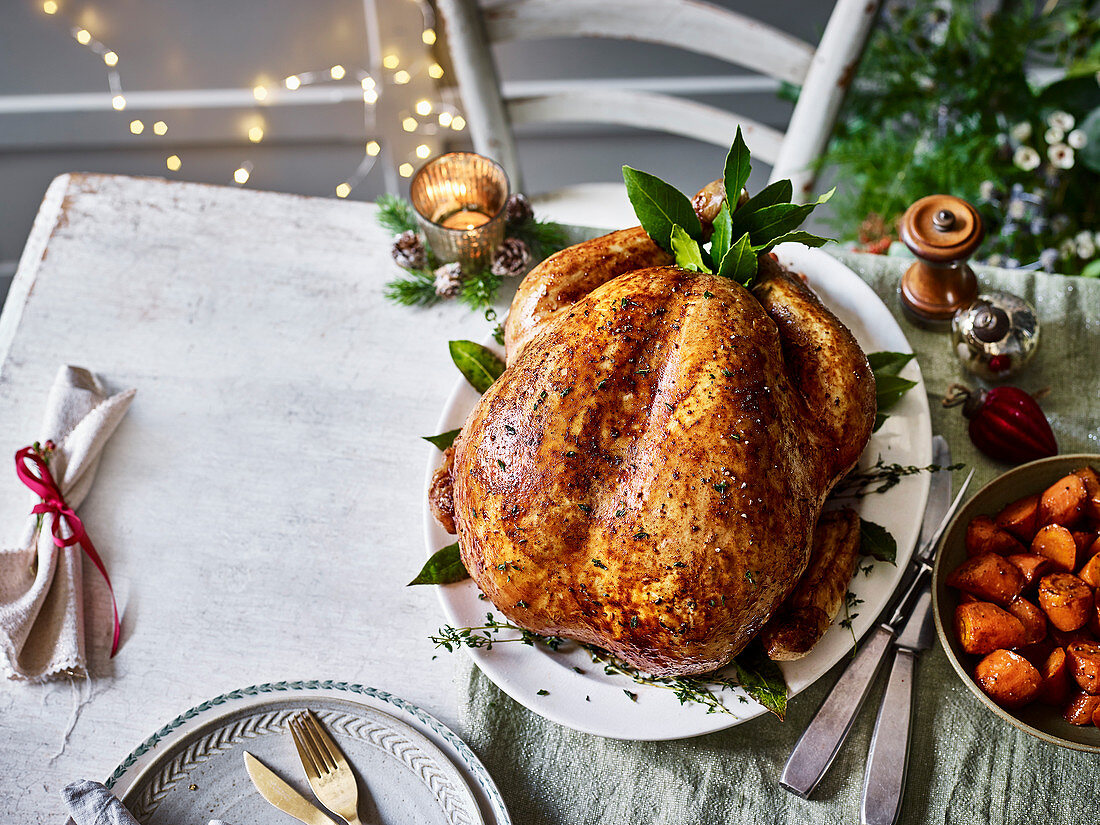 brown sugar & spiced-glazed turkey with candied carrots Christmas turkey