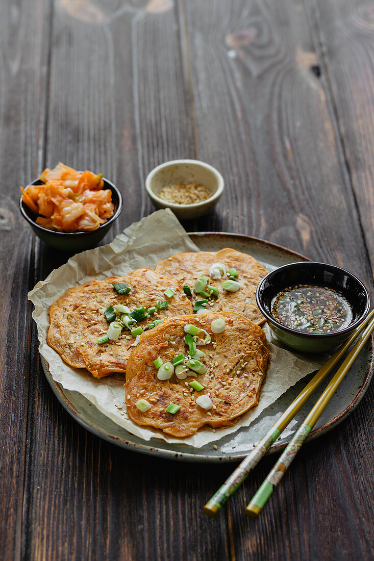 Pancakes mit Kimchi