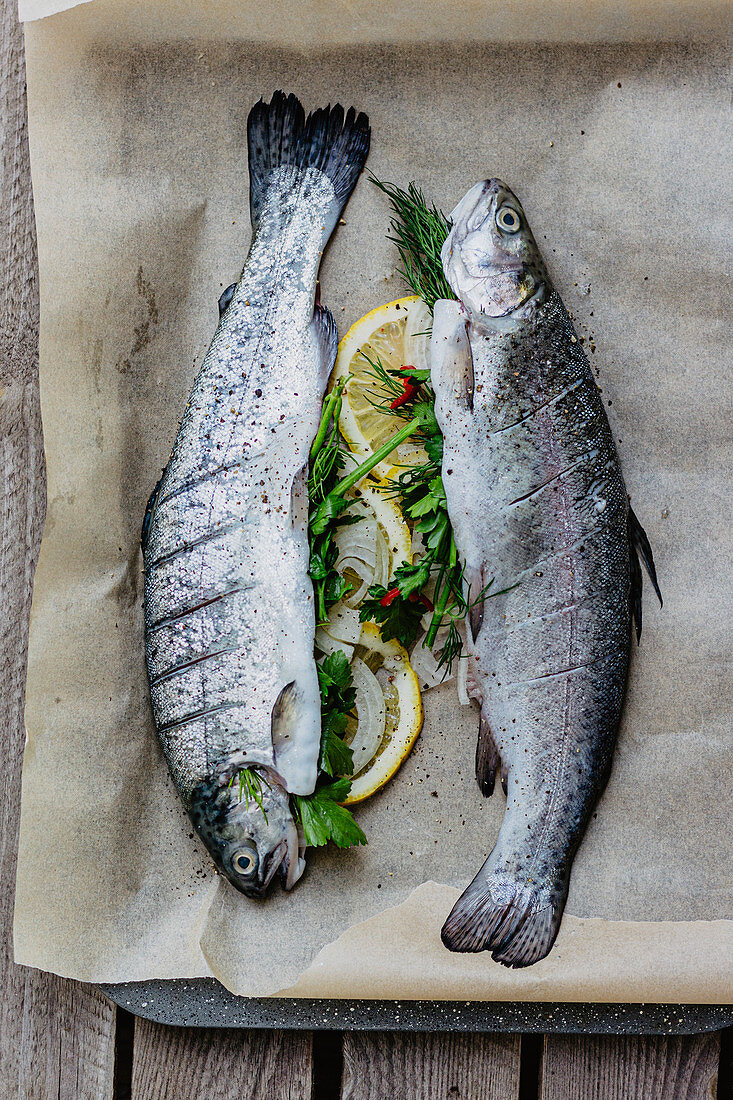 Trouts before baking