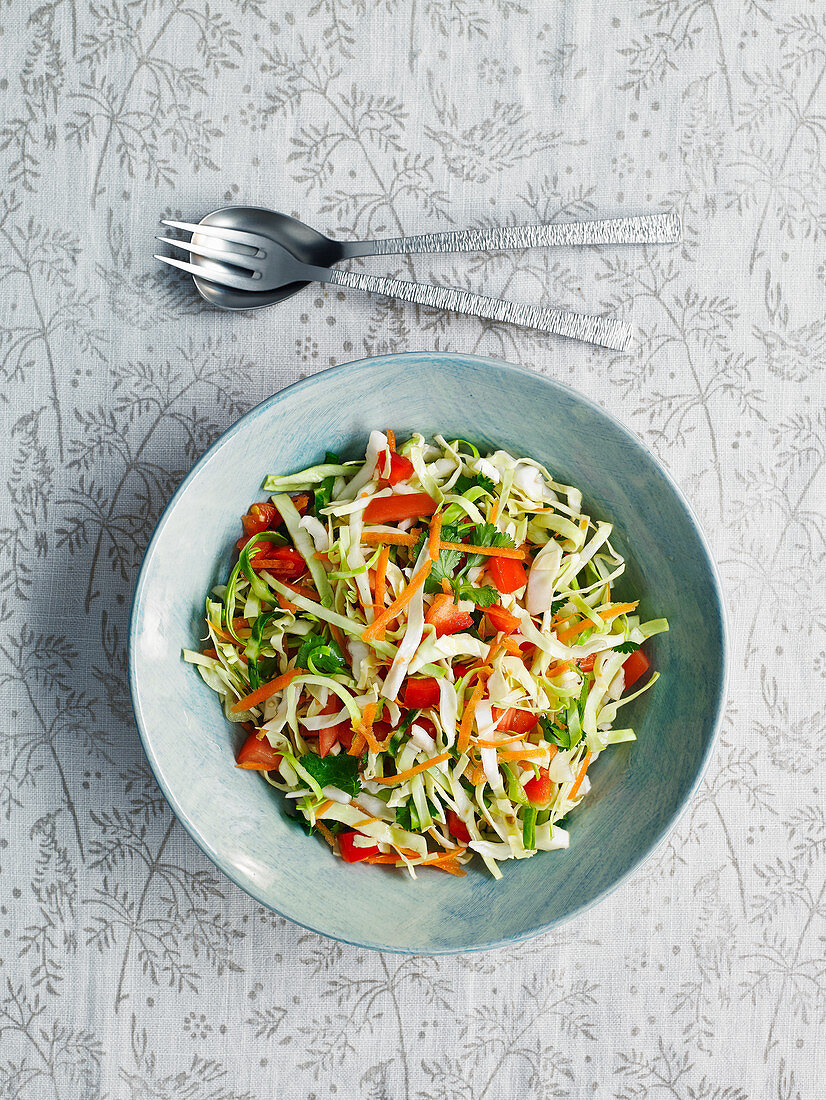 Cabbage salad with red pepper