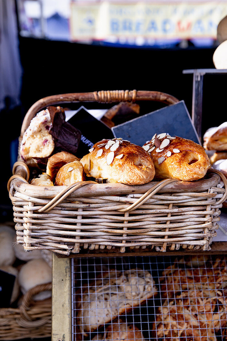 A basket of freshly baked goods