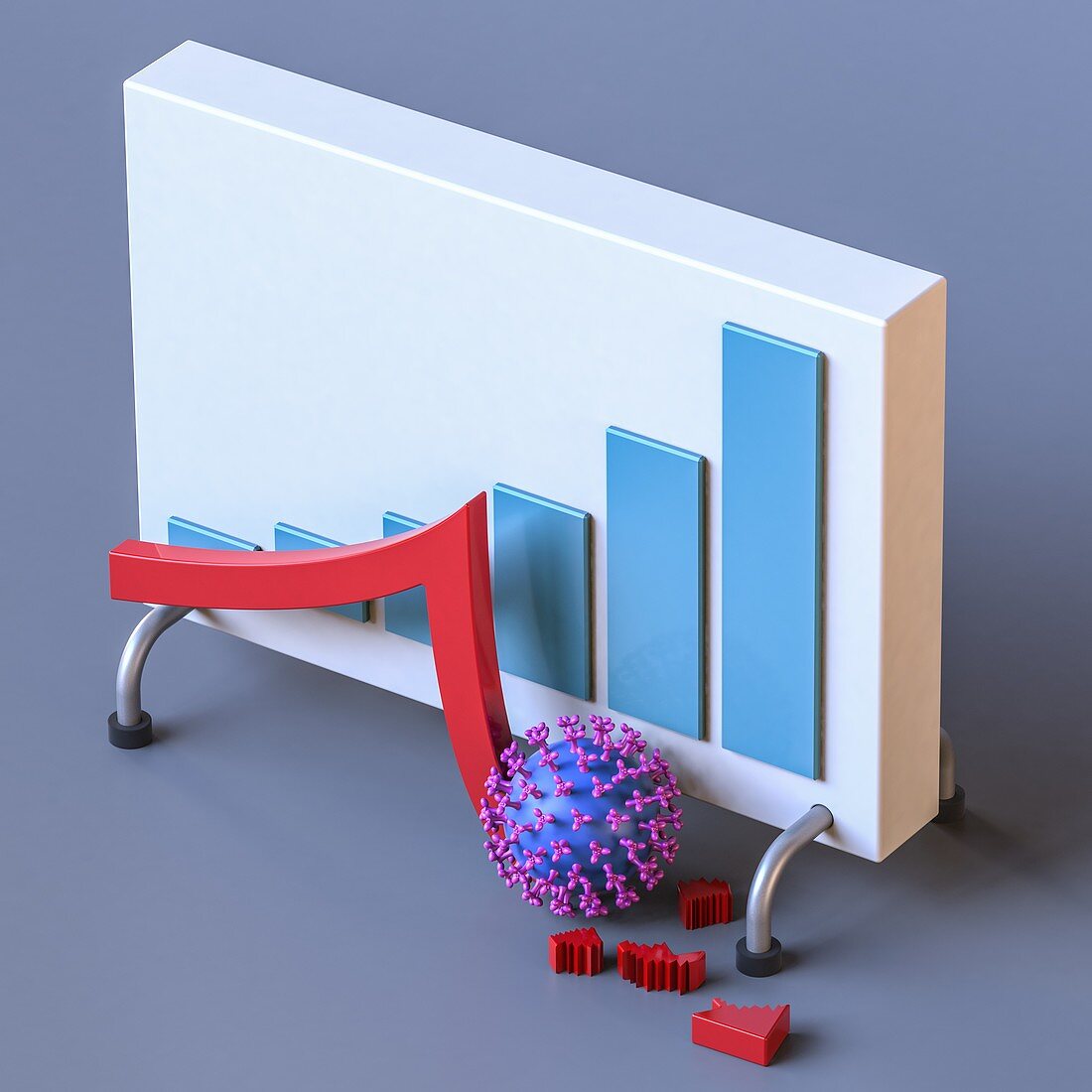 Coronavirus economic impact, conceptual illustration