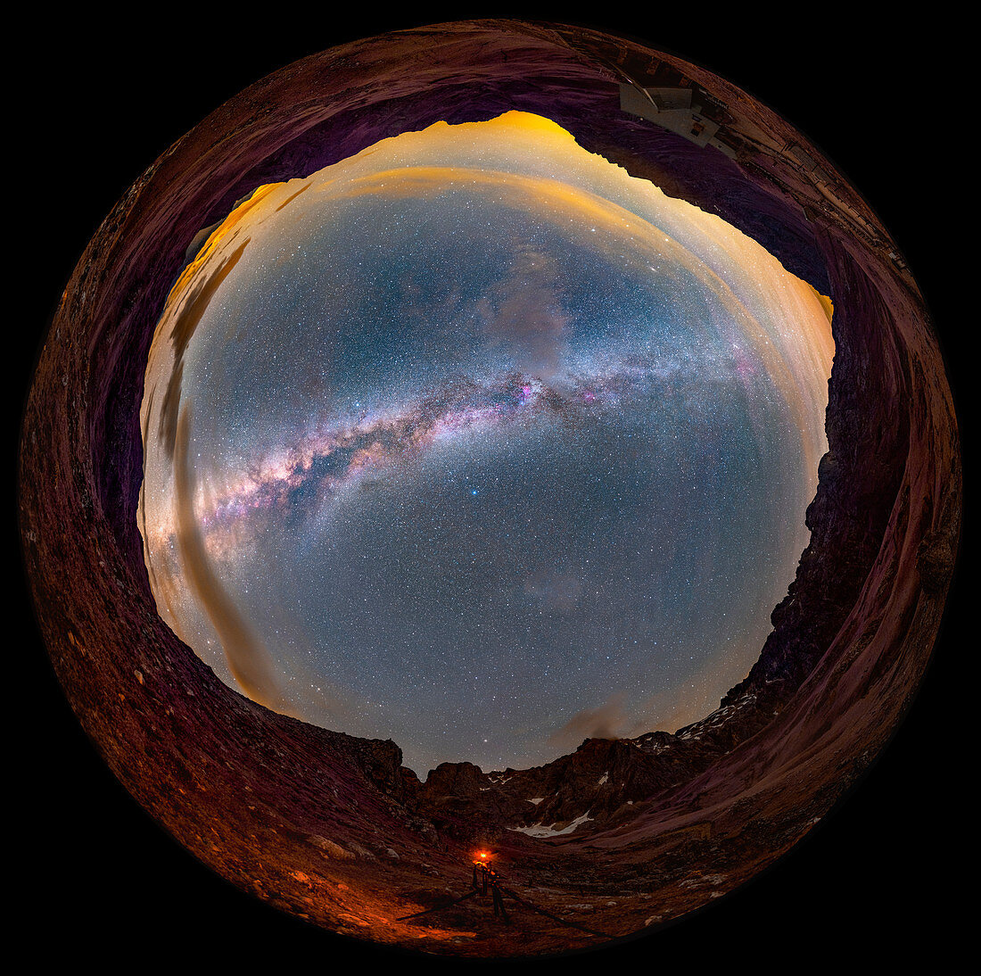 Milky Way over Picos de Europa mountains, full dome image