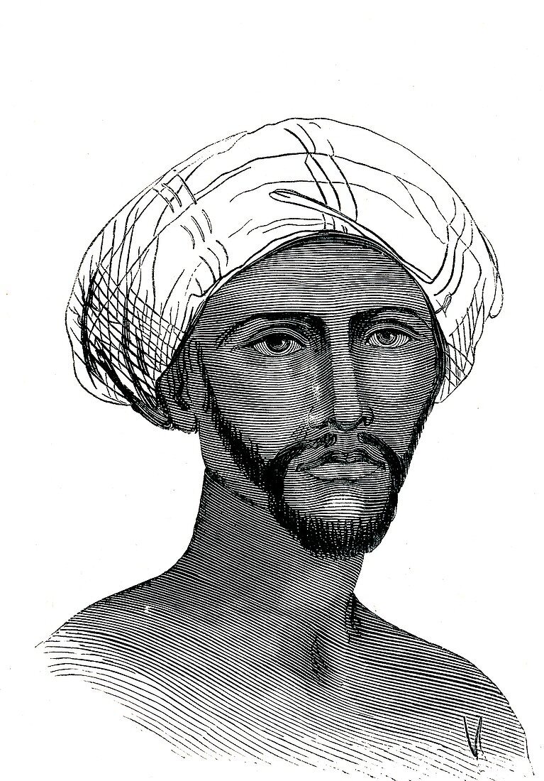 Malay Muslim man, 19th century illustration