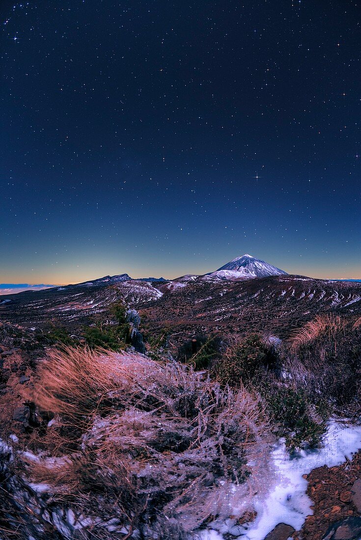 Night sky over Teide volcano, Tenerife