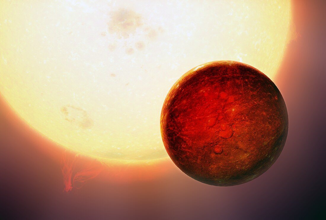 55 Cancri e exoplanet, illustration