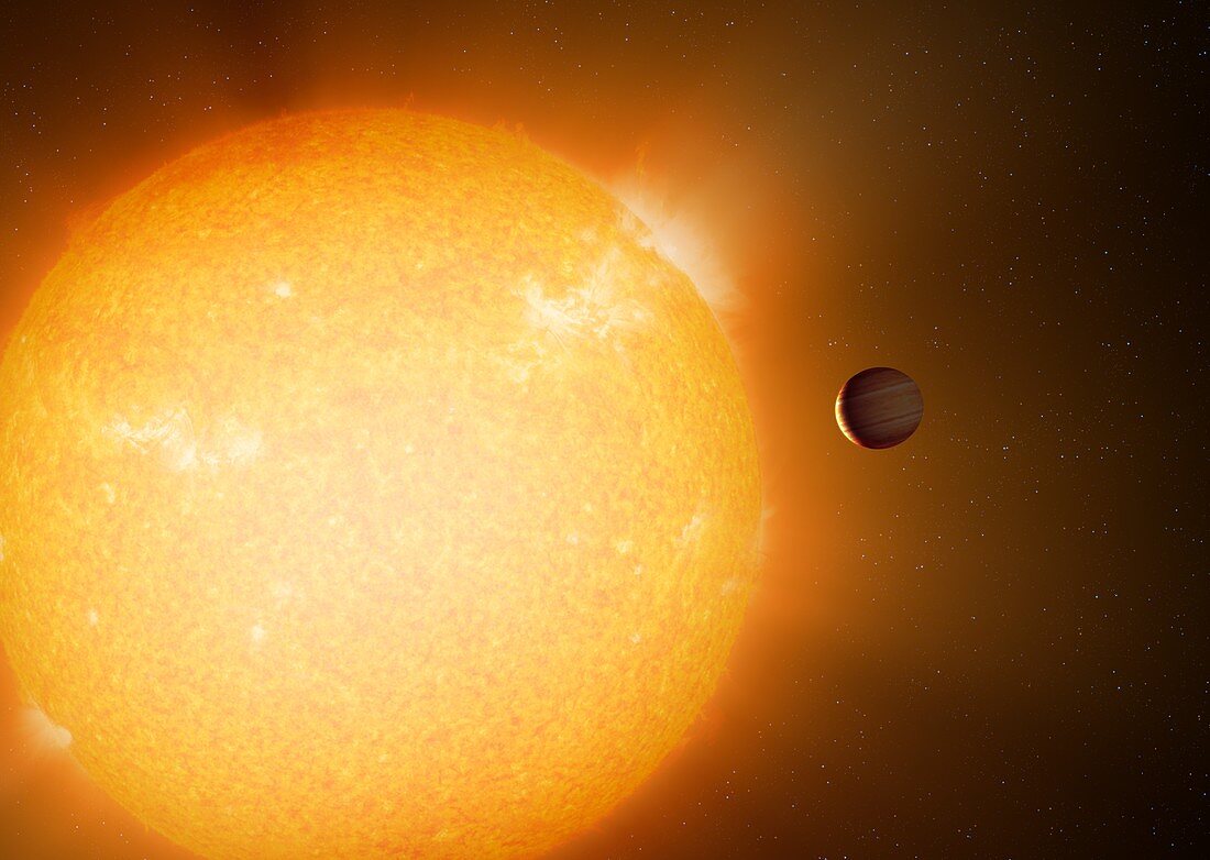 Exoplanet and star, illustration