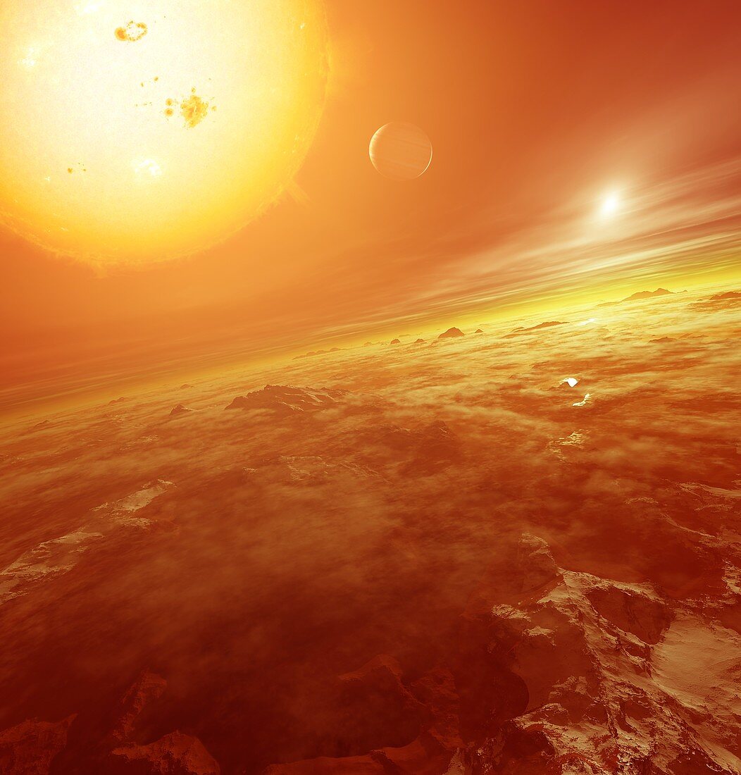 55 Cancri planetary system, illustration