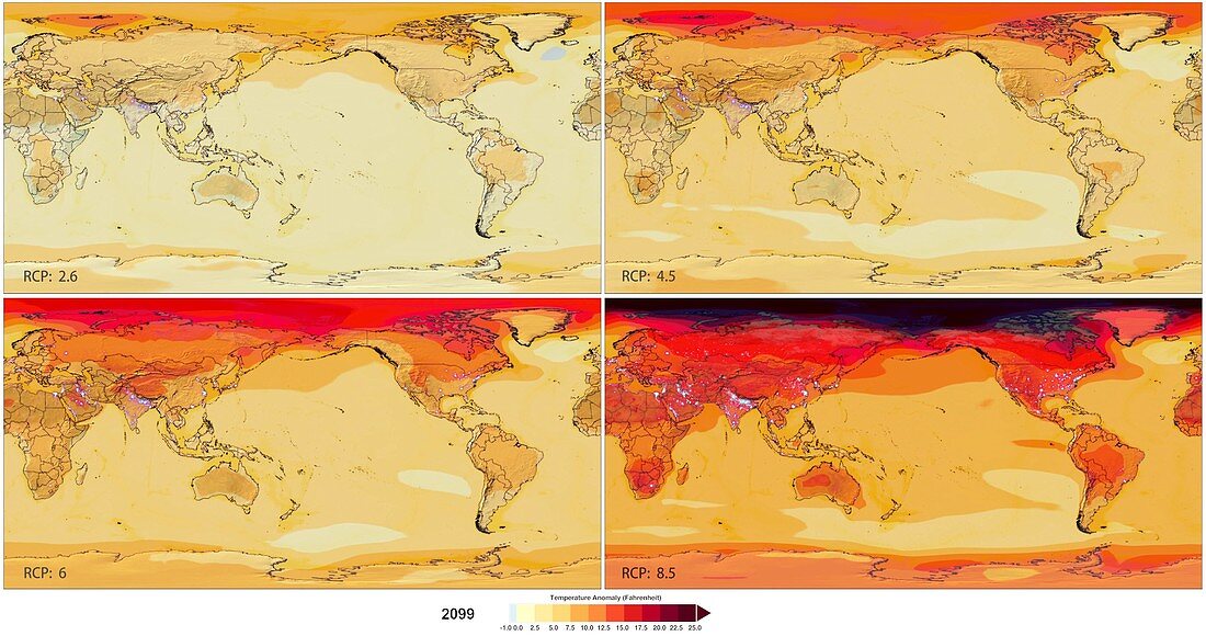 21st century temperature change models