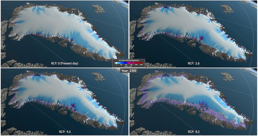 Greenland glacier ice melt models