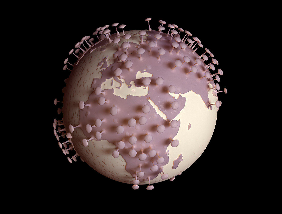 Global virus outbreak, conceptual illustration