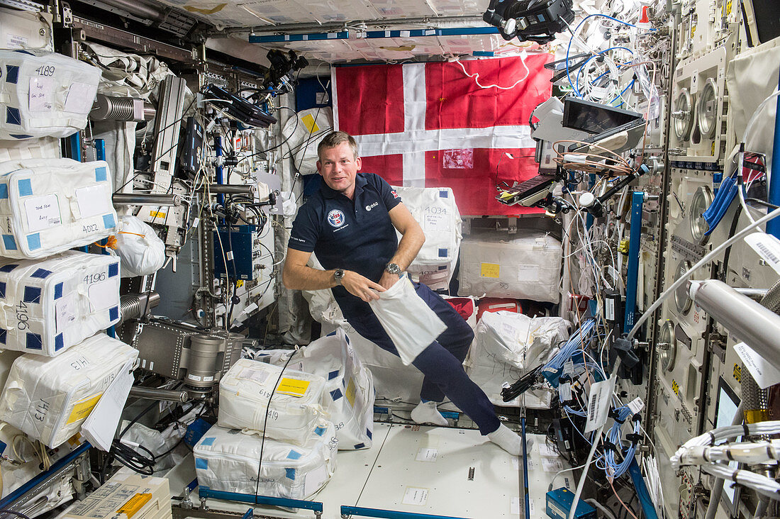 Danish astronaut Andreas Mogensen on ISS