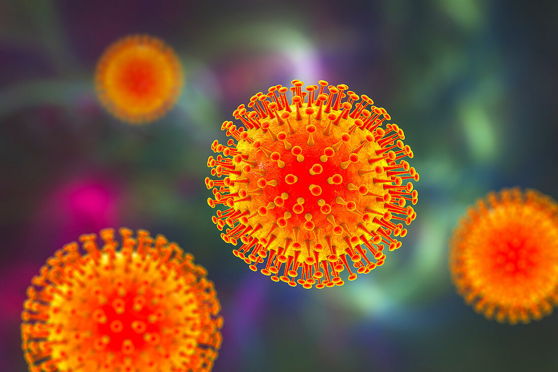 Virus particles, illustration