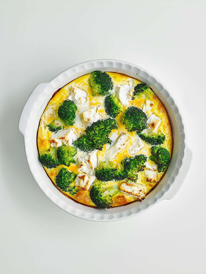 Feta and broccoli frittata