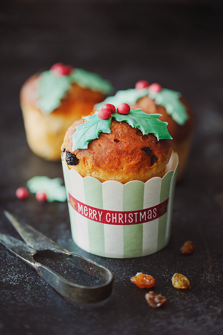 Vegane Panettone-Muffins zu Weihnachten