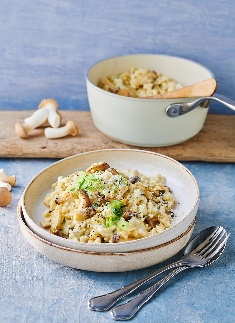 Risotto with king trumpet mushrooms