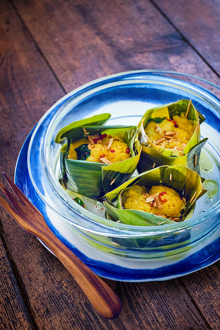 Fish in a banana leaf