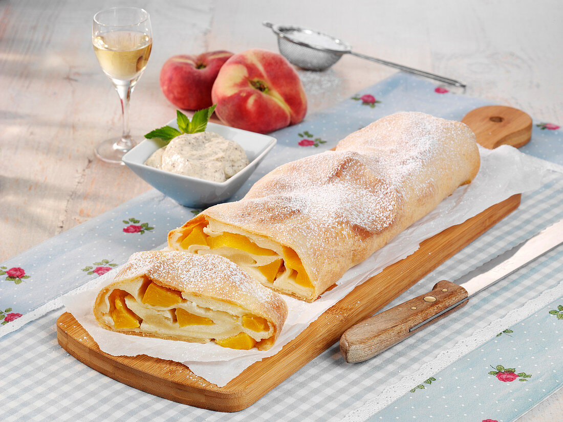 Peach strudel