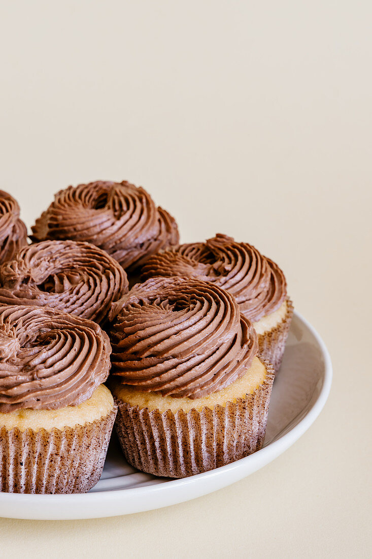 Cupcake with chocolate cream