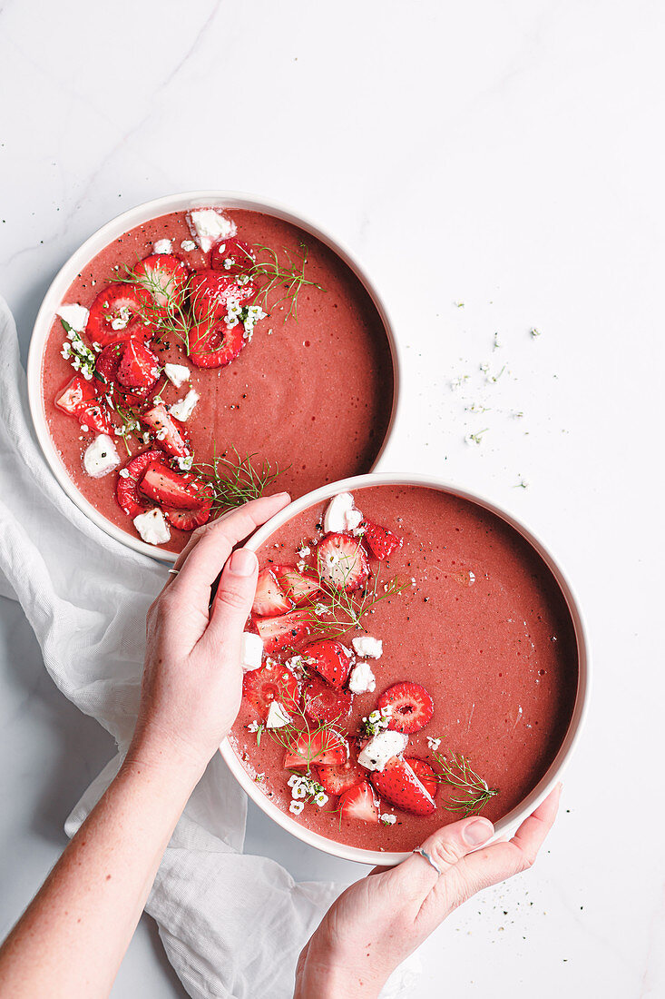 Strawberry and tomato gazpacho