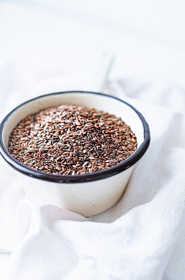 A bowl with flax and chia