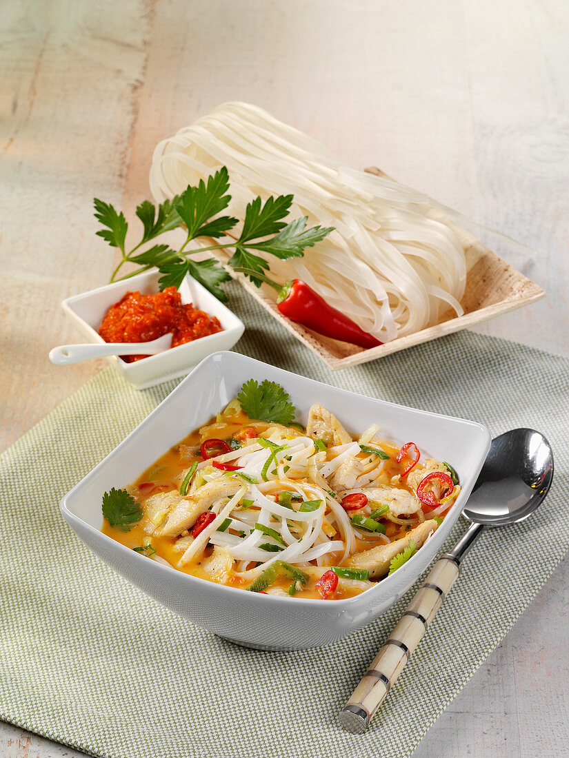 Red curry noodle soup