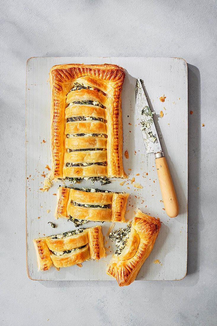 Spinach and feta pastry slice