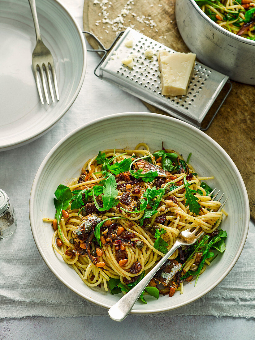 Sardine spaghetti