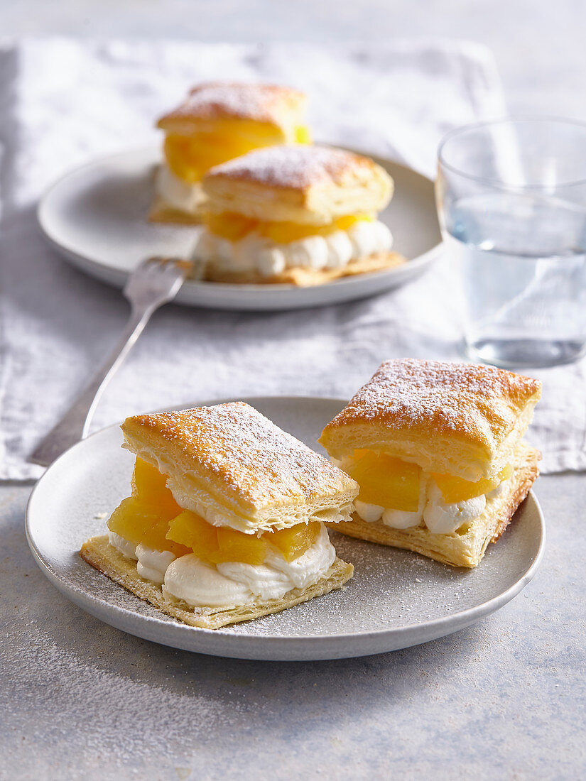 Pastries with pineapple and custard