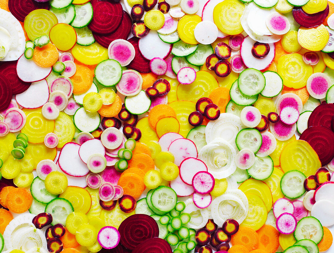 Colorful vegetable slices