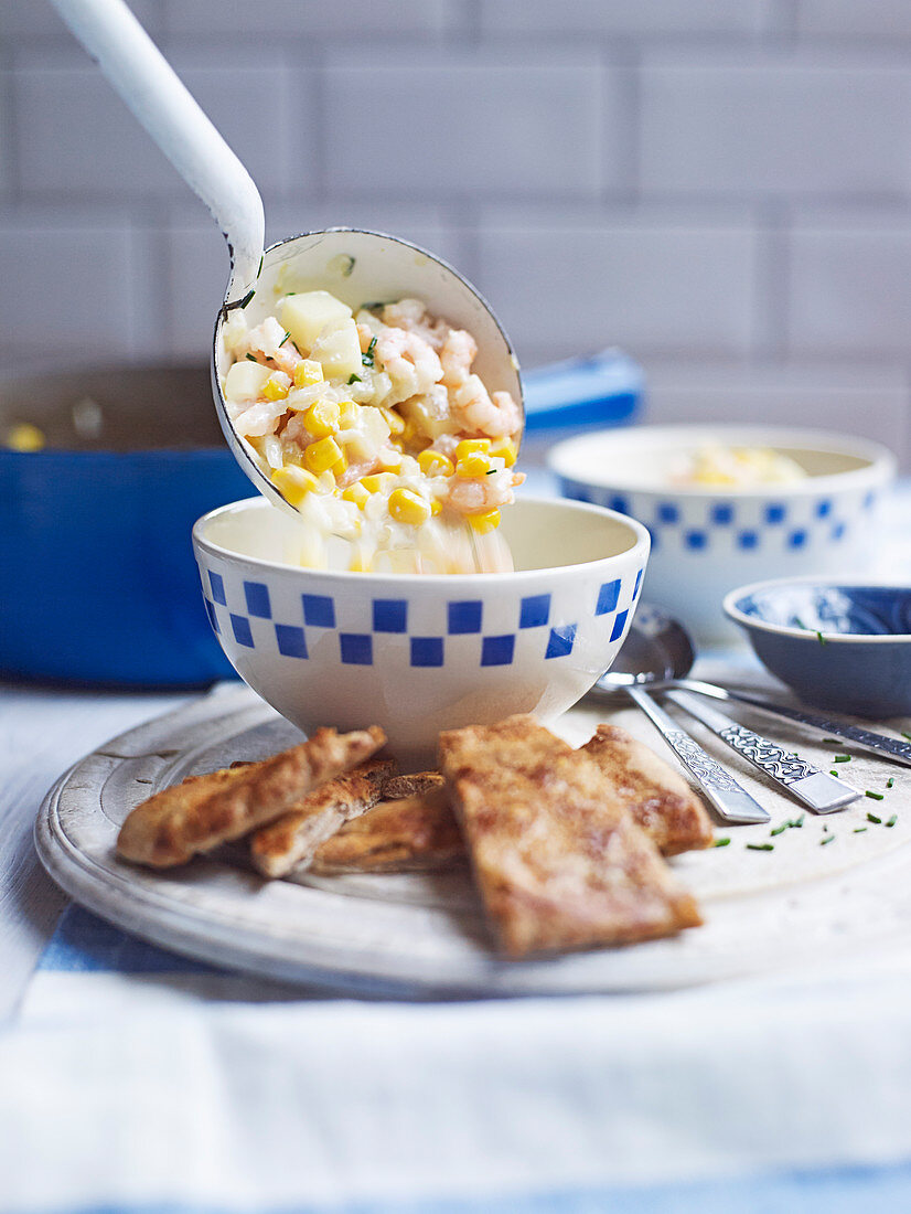 Corn and prawn chowder