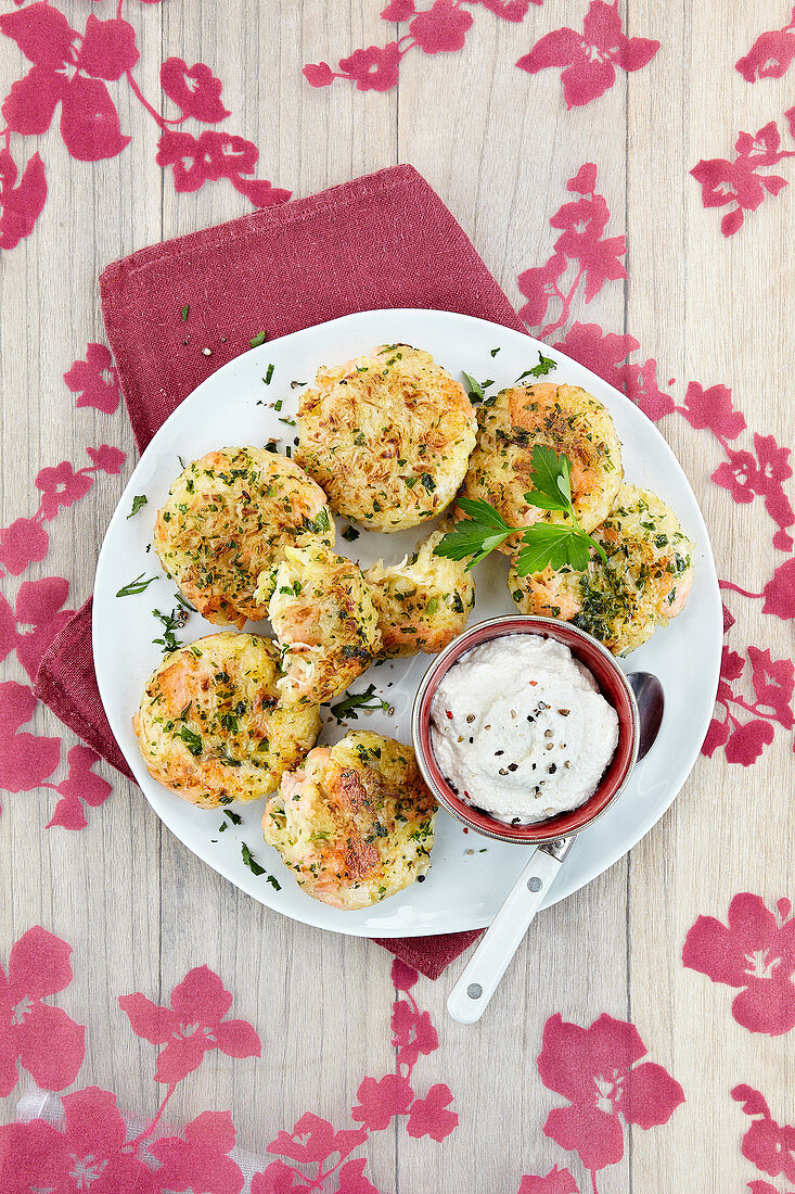 Sauerkraut and salmon fritters