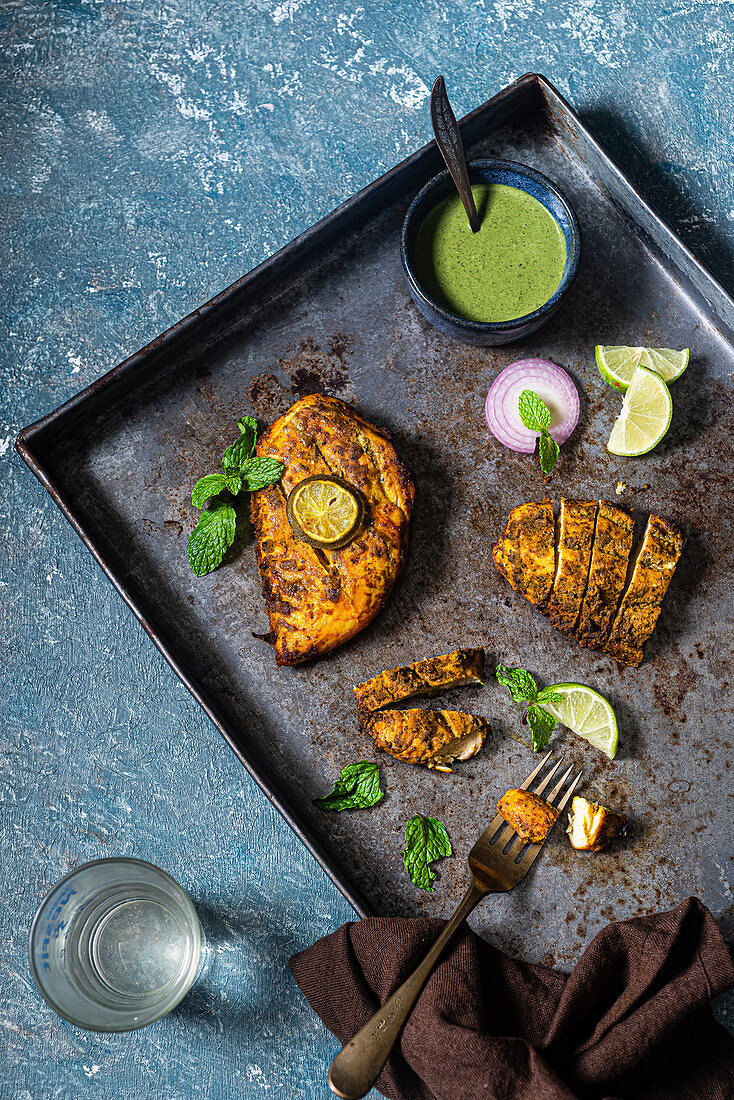 South Indian style grilled chicken breast
