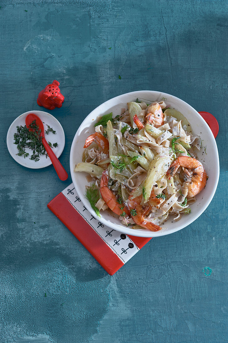 Prawn and fennel pasta