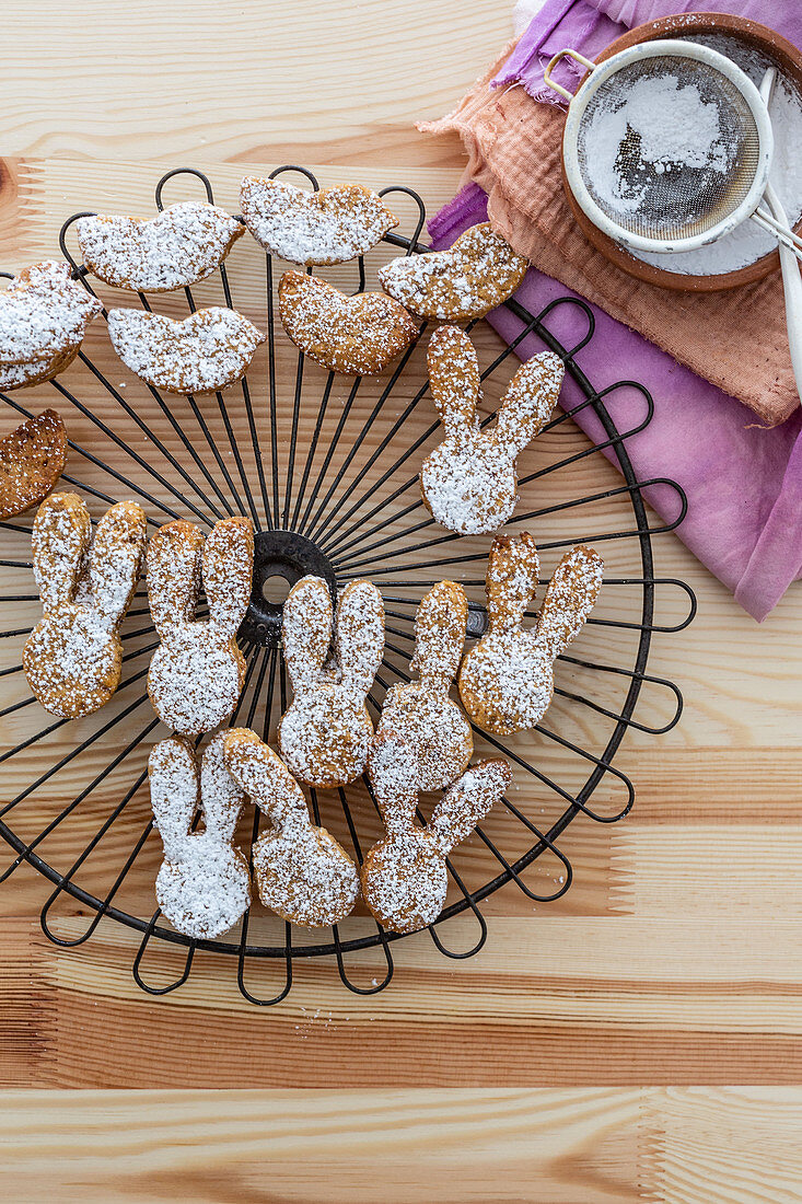 Decorated Rabbit Shortbread Cookies