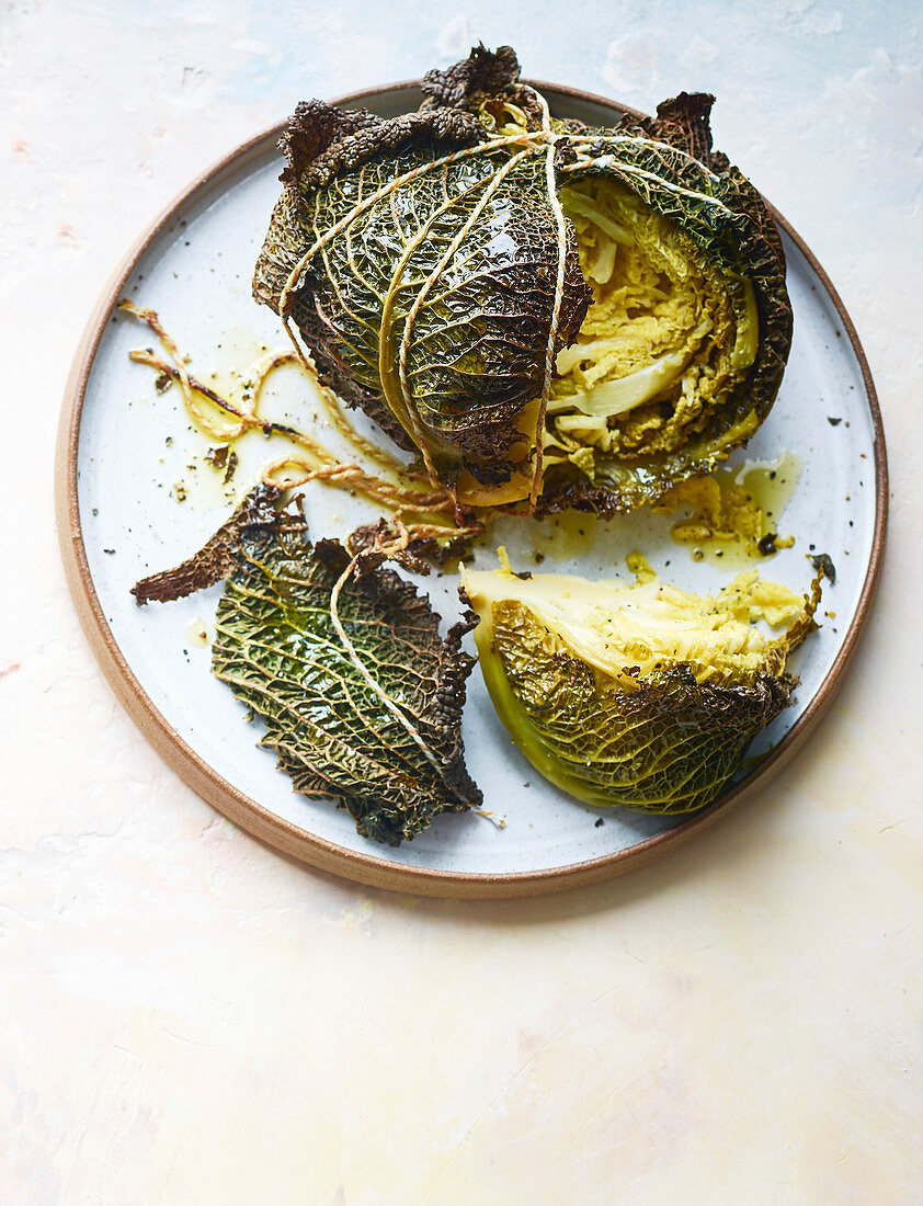 Butter-basted BBQ cabbage