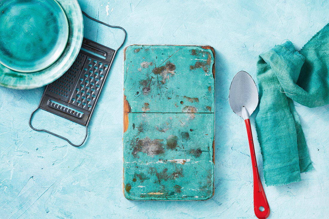 Turquoise kitchen utensils