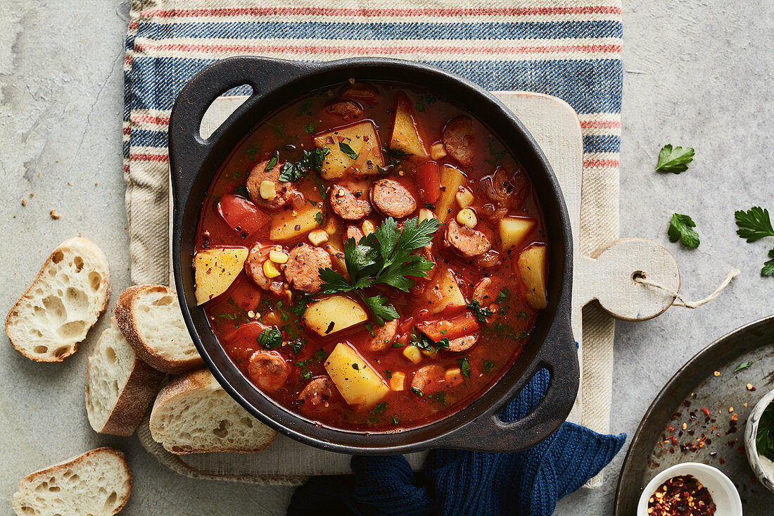 One-pot Spanish chorizo potato soup