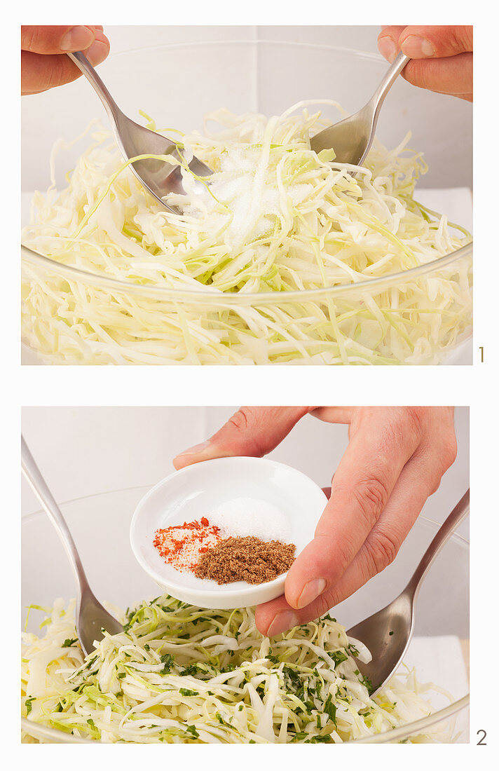 Krautsalat zubereiten