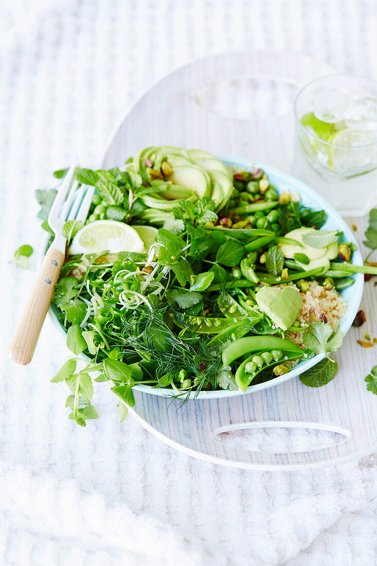 Green couscous salad