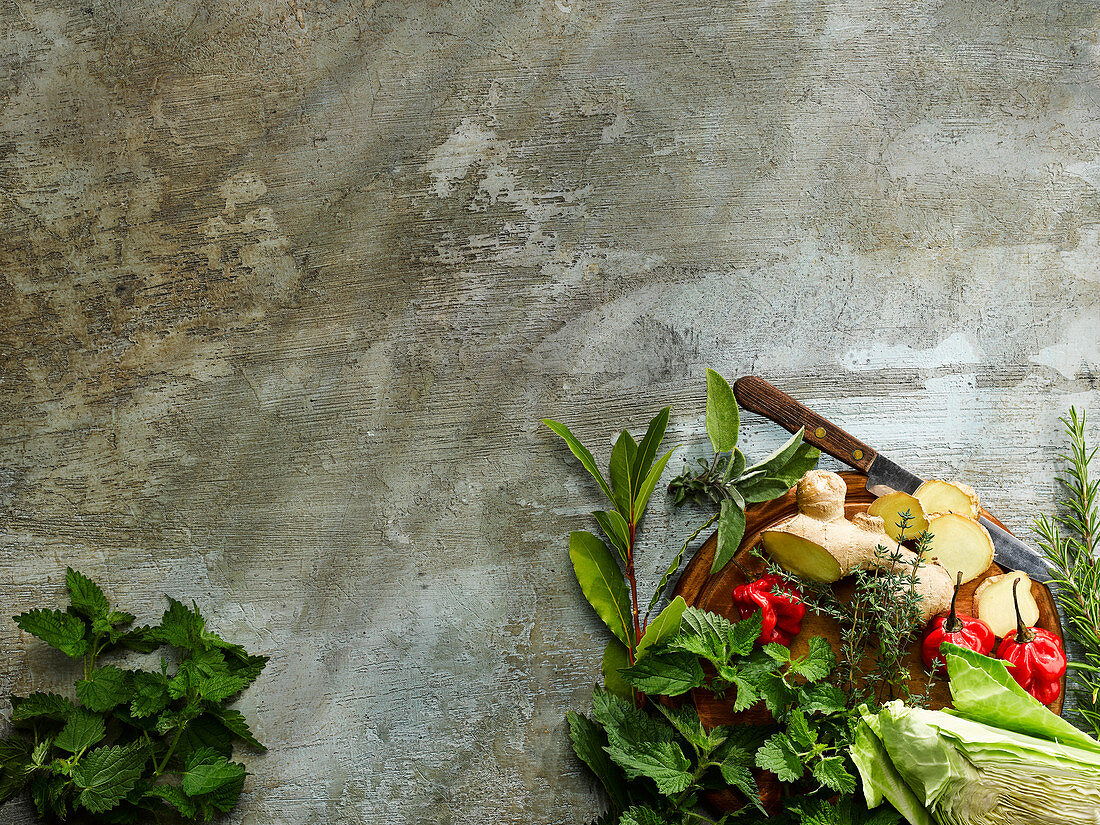 Ingredients for Bengali cabbage curry