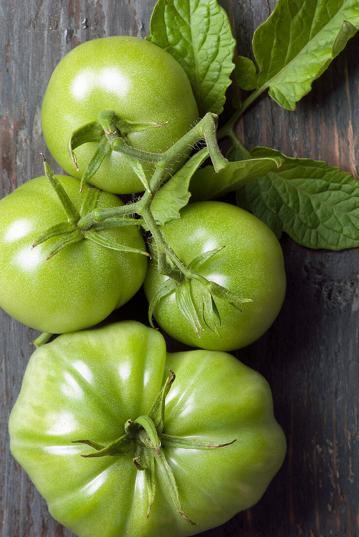 Unripened green tomatoes