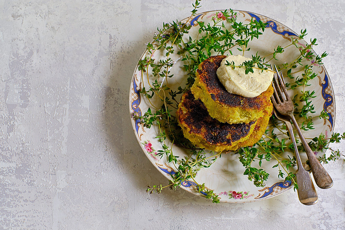 Thai fab cakes with coriander lime mayonnaise