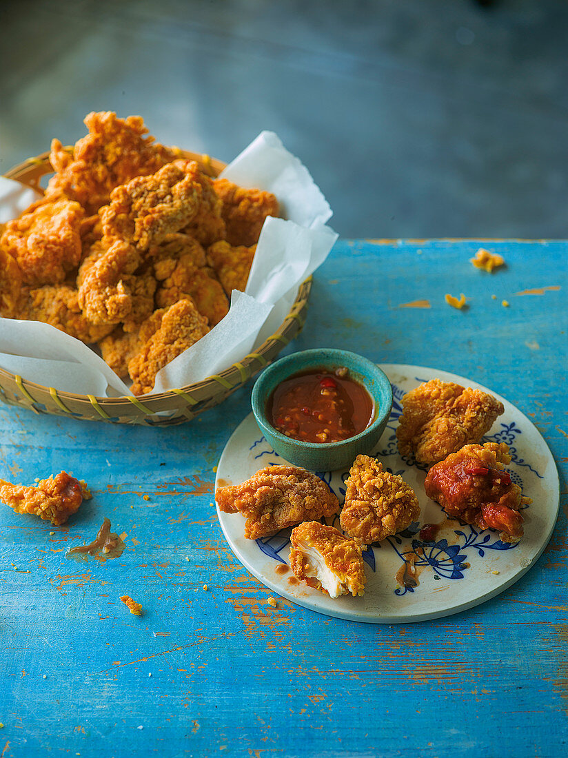 Kyet Thar Kyaw (frittiertes Hähnchen, Burma)