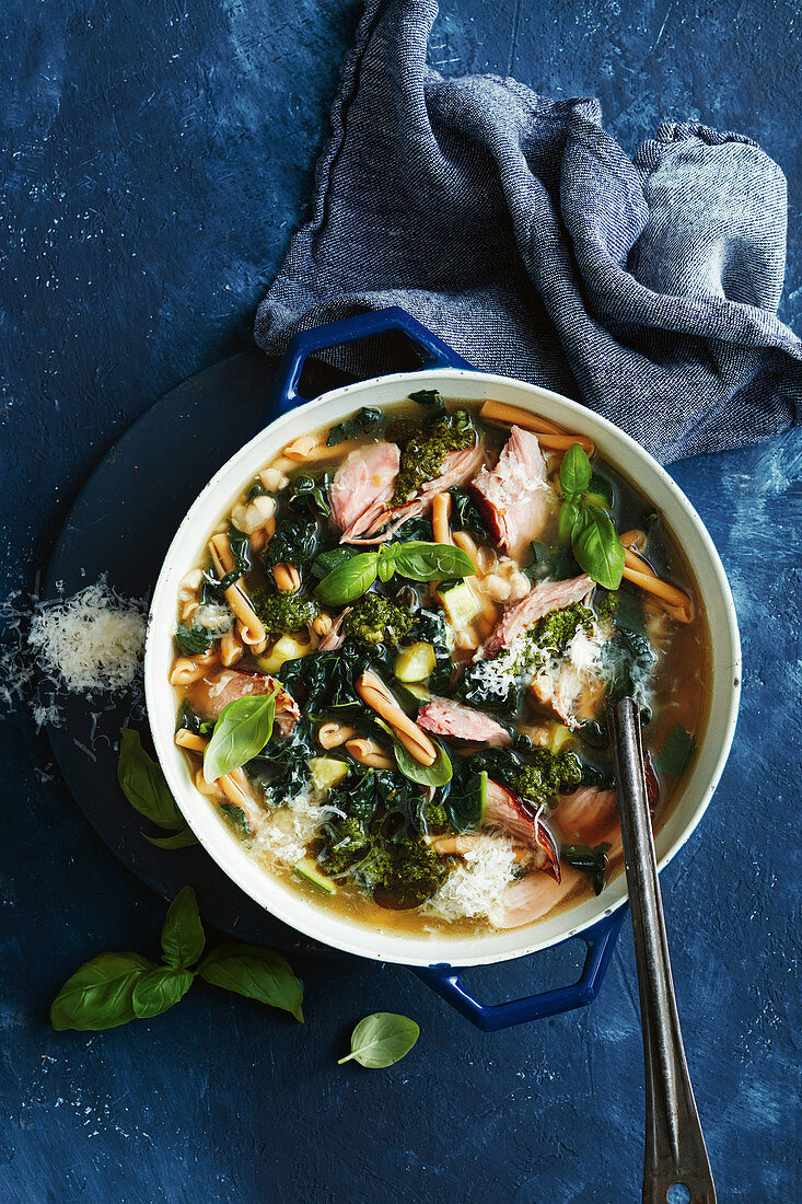 Healthier minestrone with power greens