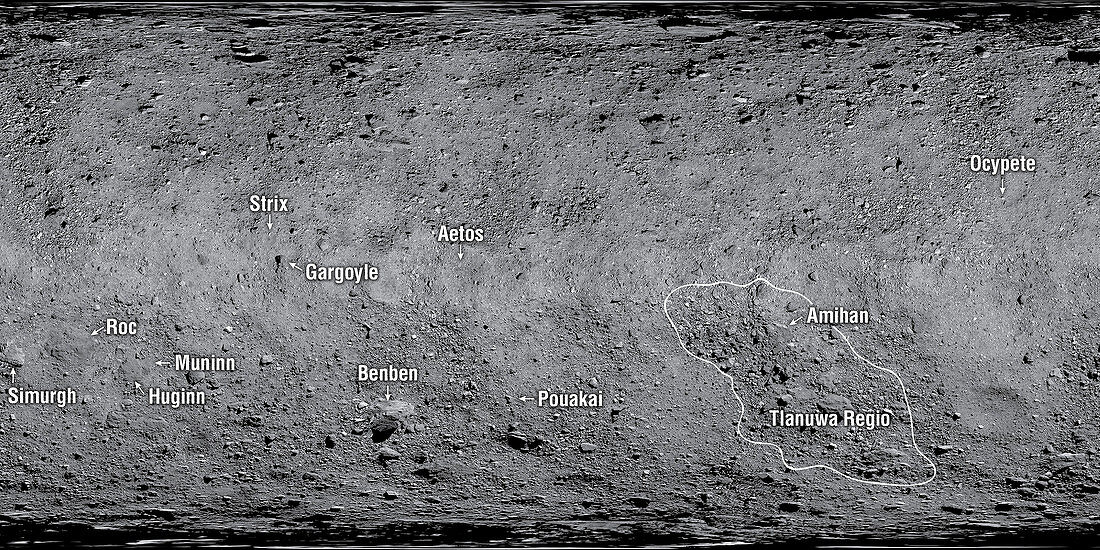 Surface of Bennu asteroid, OSIRIS-REx image