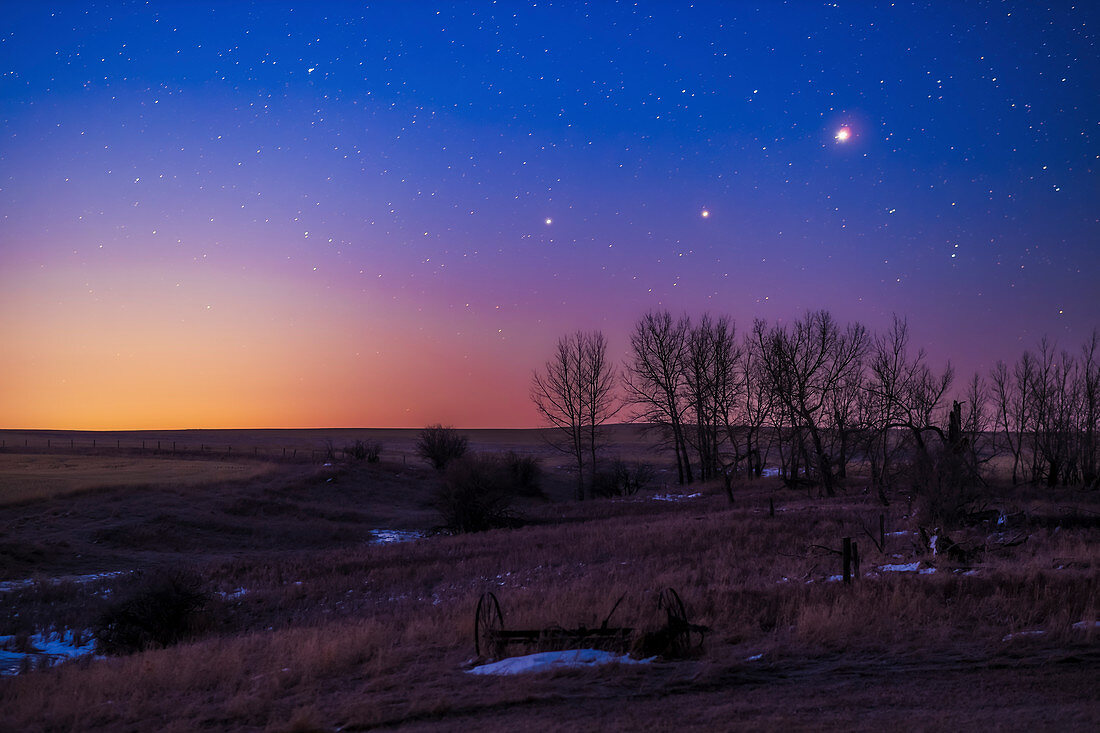 Saturn, Mars and jupiter at dawn