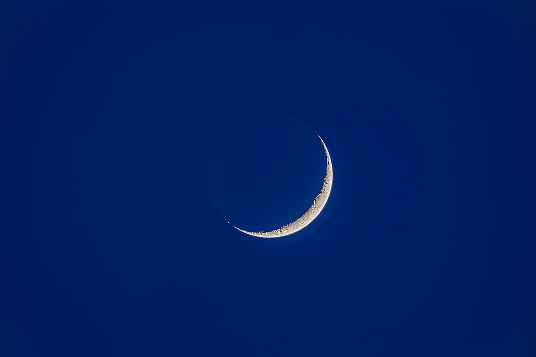 Waxing Moon with Earthshine in twilight