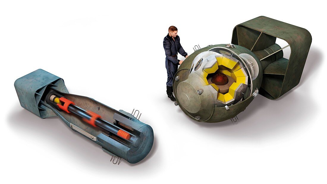 Atomic bombs, illustration
